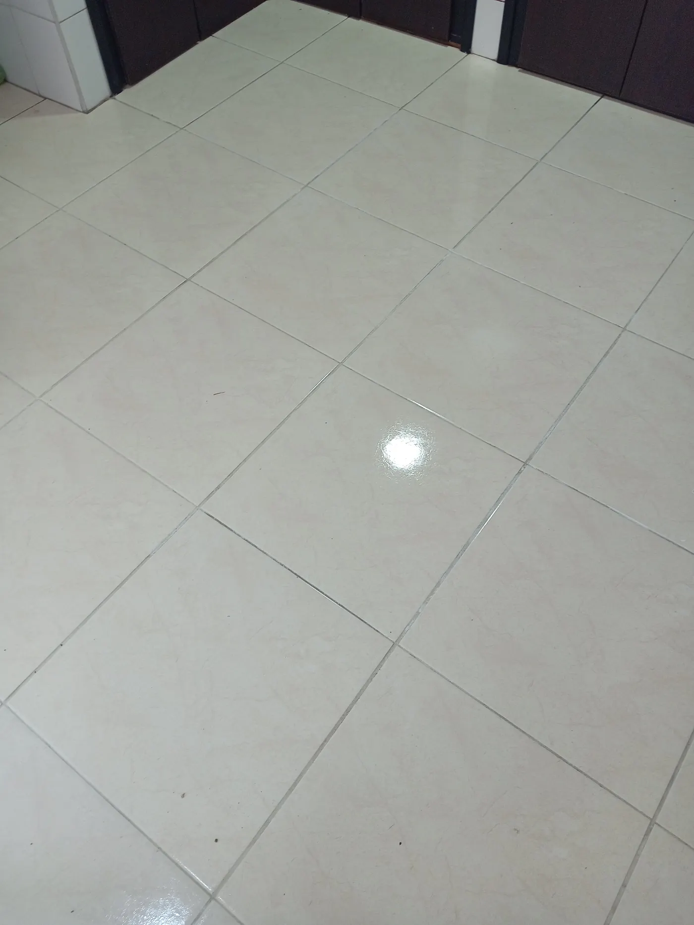 Piso de porcelanato limpio y brillante después de la limpieza
